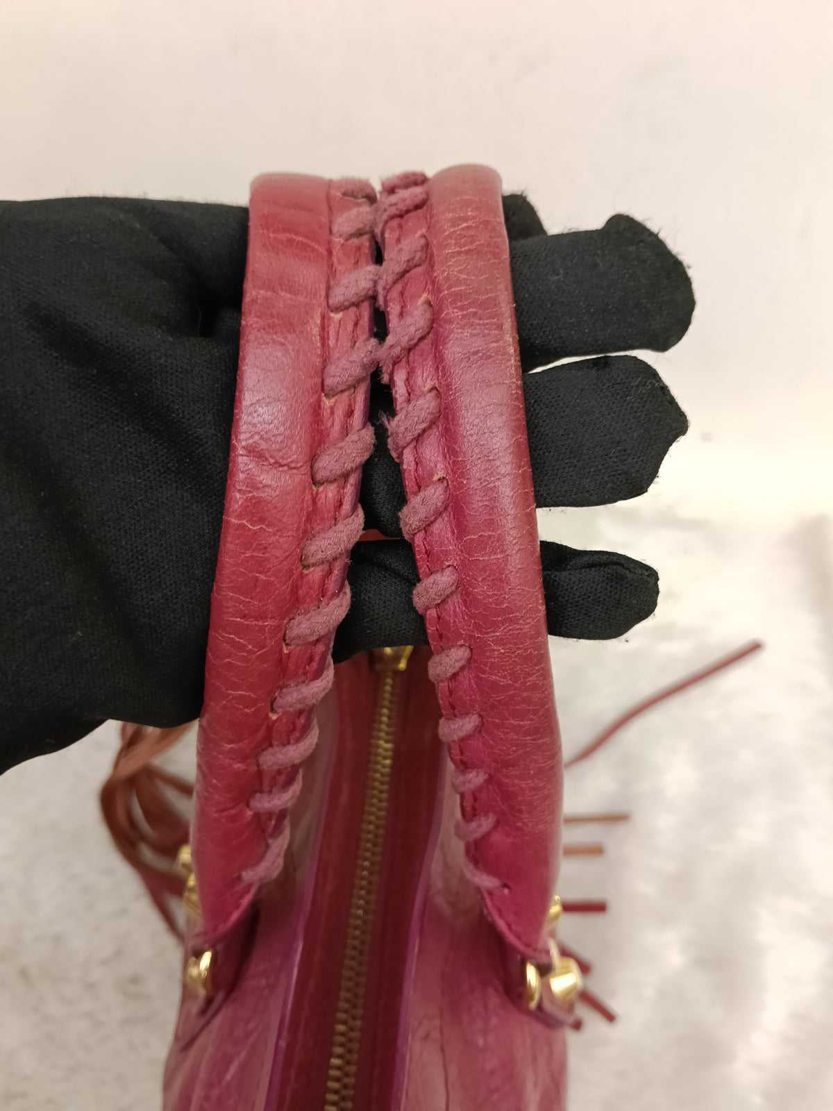 Balenciaga Small City Classic Burgundy GHW 2017