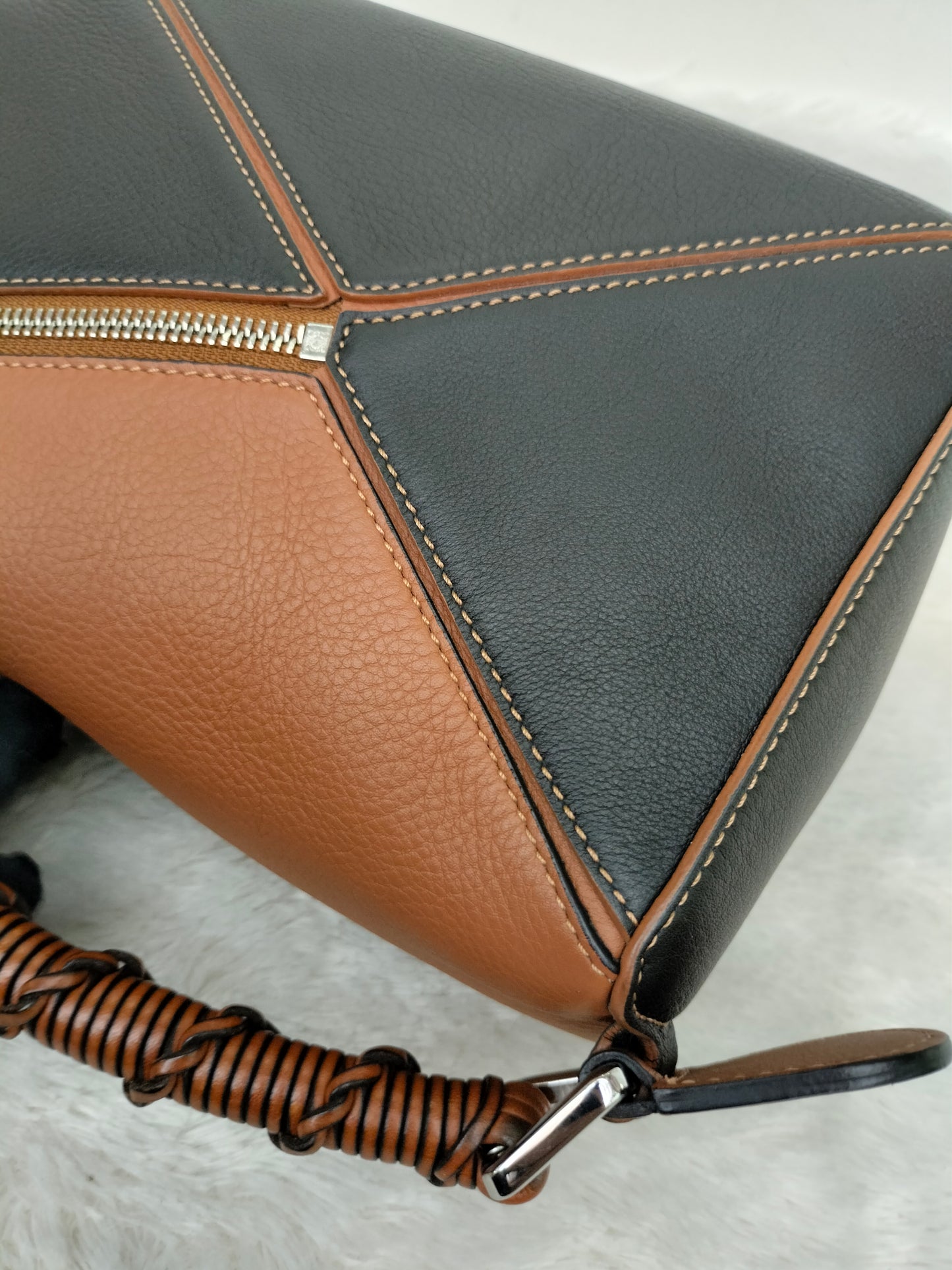 Loewe Puzzle Small Craft Calfskin Black Tan SHW 2020