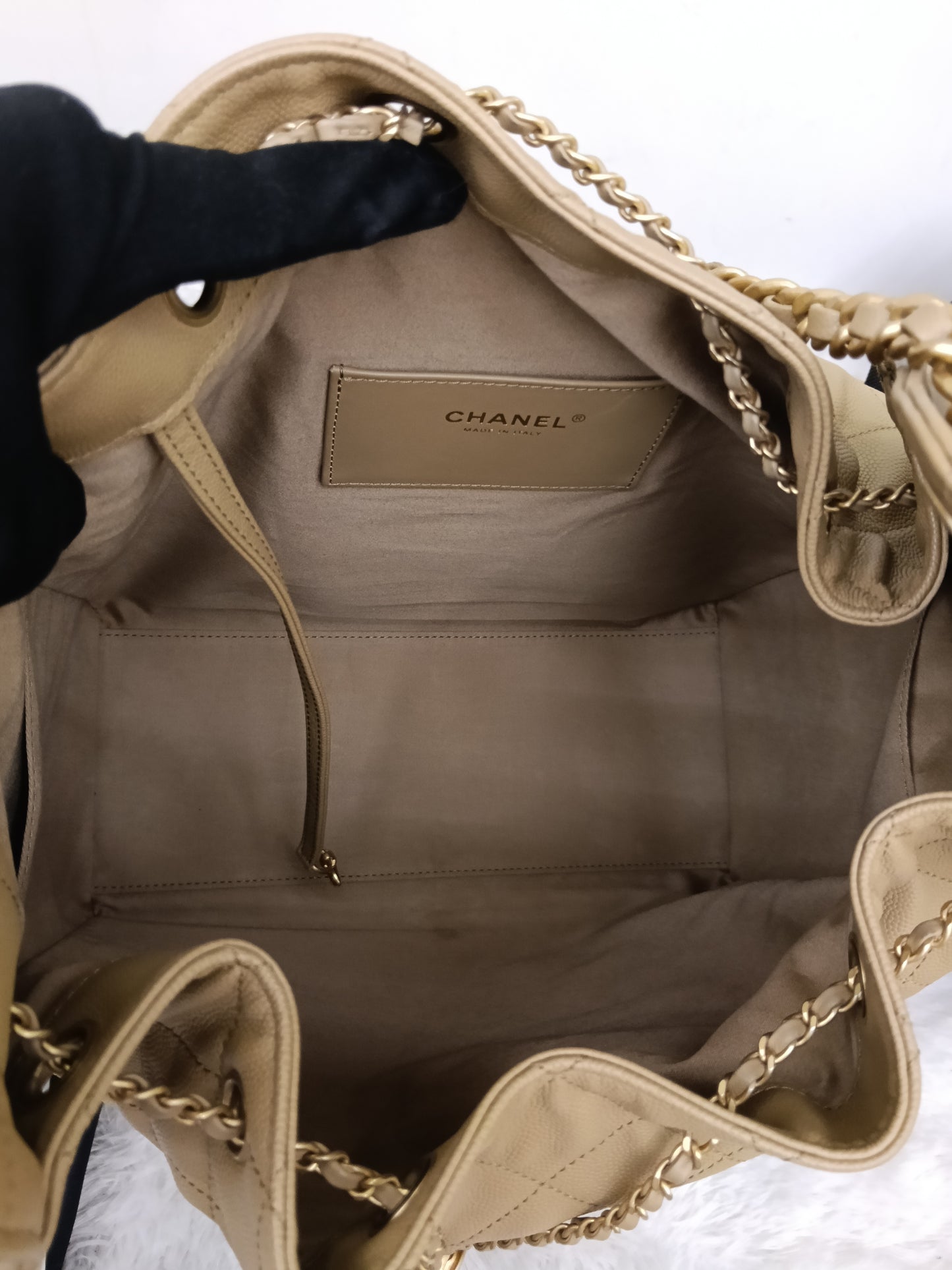 Chanel C25 Medium Caviar Dark Beige GHW (CHIP)