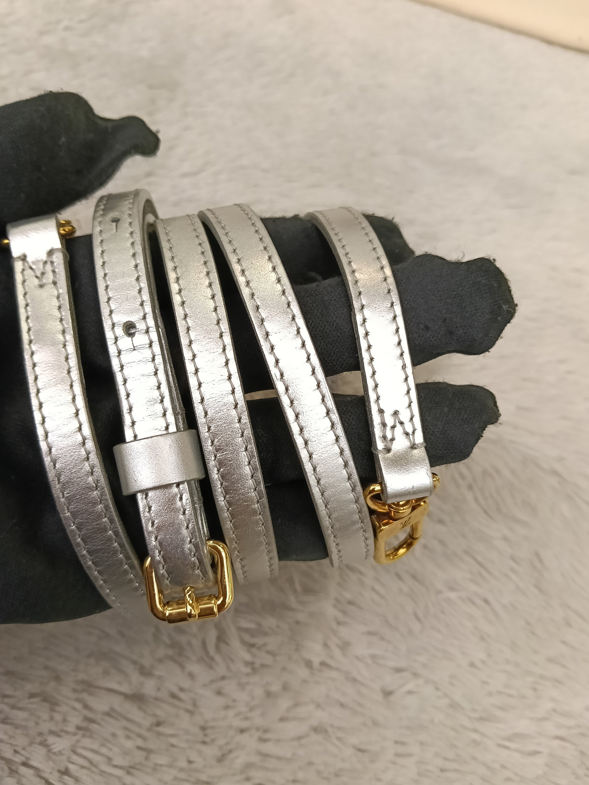 LV Petite Malle Epi Metallic Silver Gold 2017