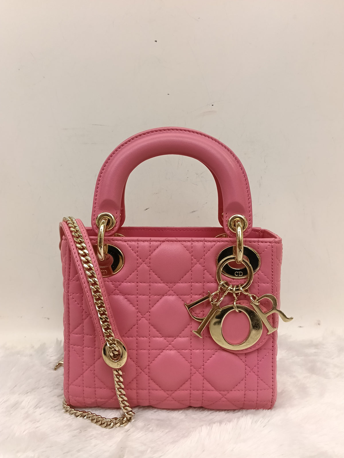 Lady Dior Mini Lamb Fuchsia GHW 2018