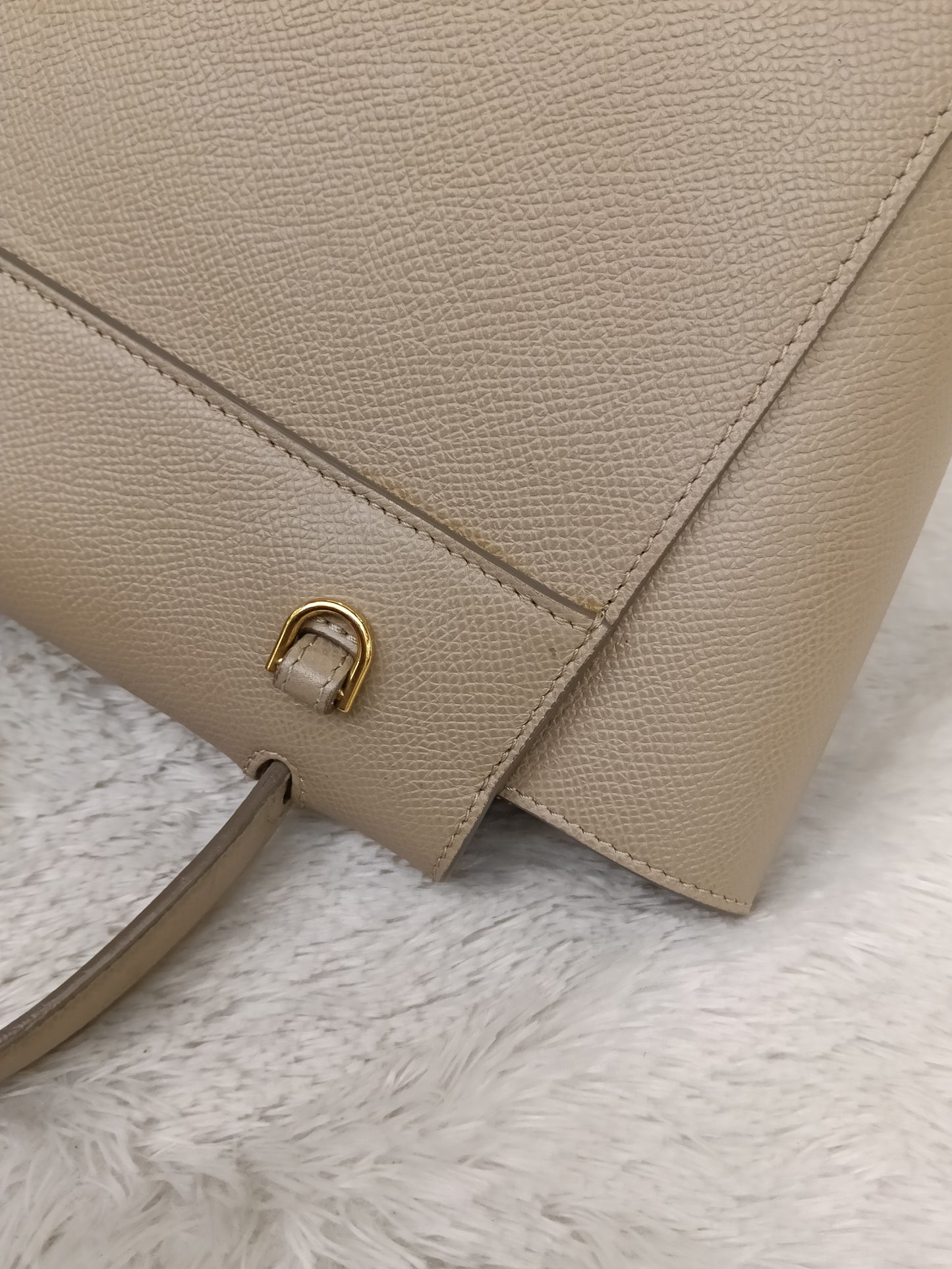 Celine Nano Belt Grained Light Taupe GHW 2018