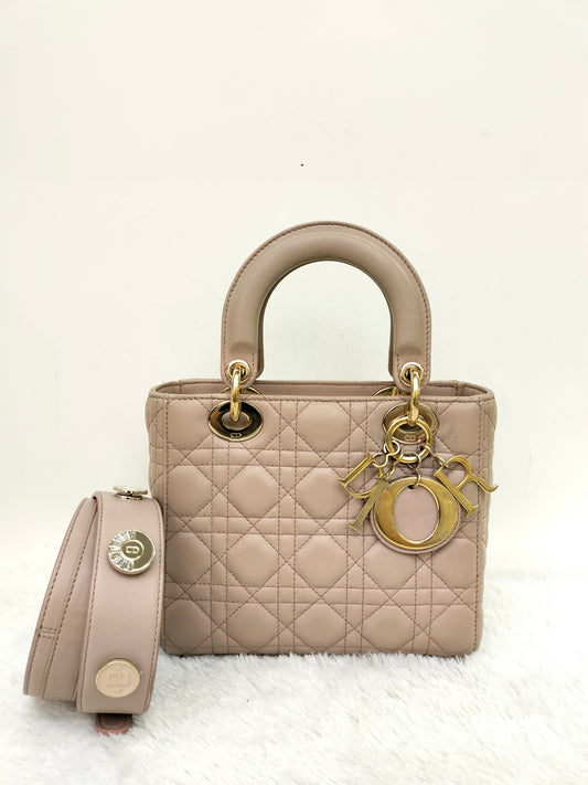 Lady Dior Small Lamb Taupe GHW 2018