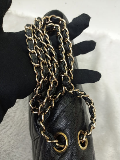 Chanel Medium Chevron Caviar Black GHW DF #30