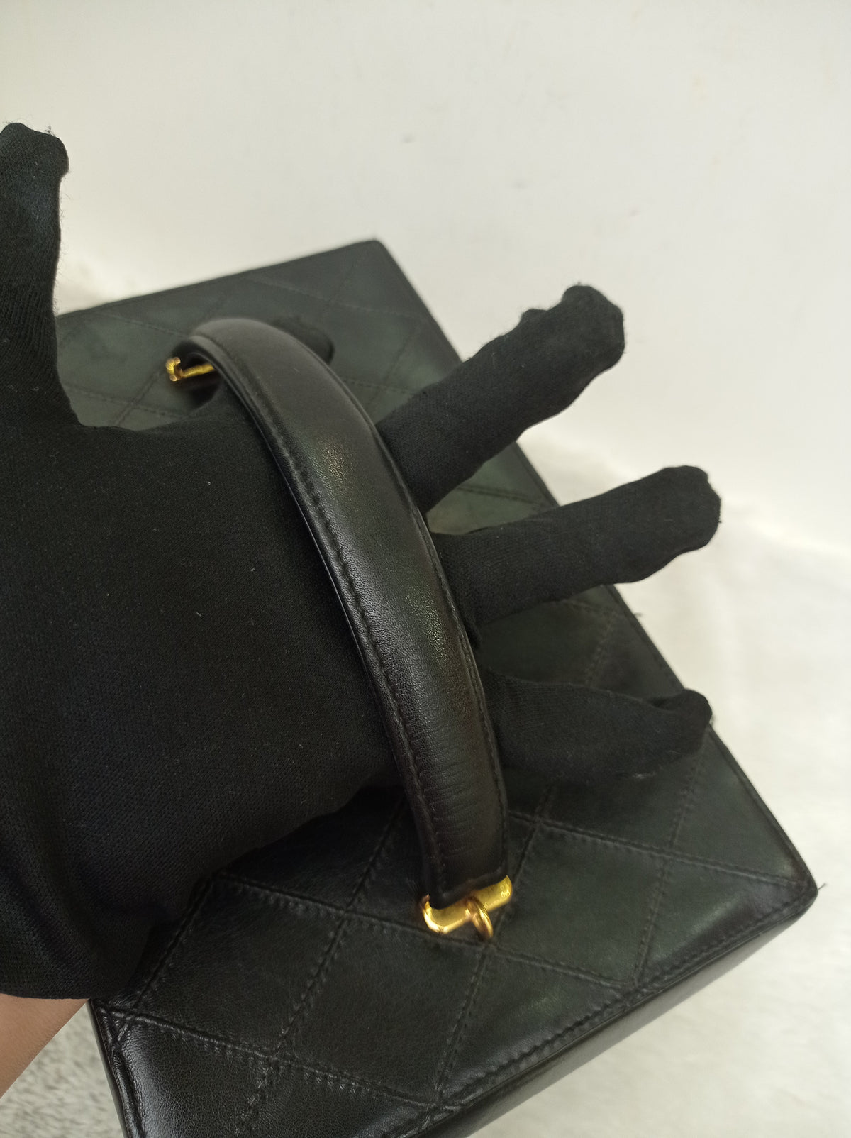 Chanel Vanity Case Box Large Lamb Black Vintage GHW #3