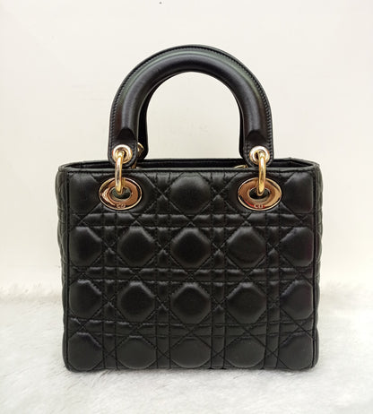 Lady Dior Small Lamb Black GHW 2018