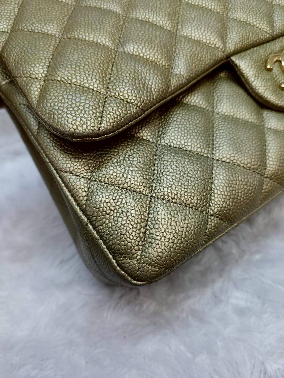 Chanel Jumbo Caviar Gold GHW DF #21