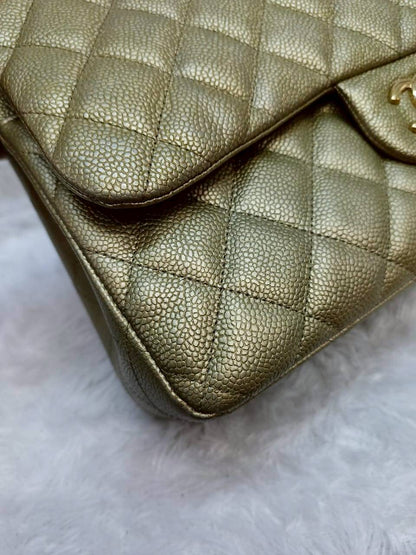 Chanel Jumbo Caviar Gold GHW DF #21