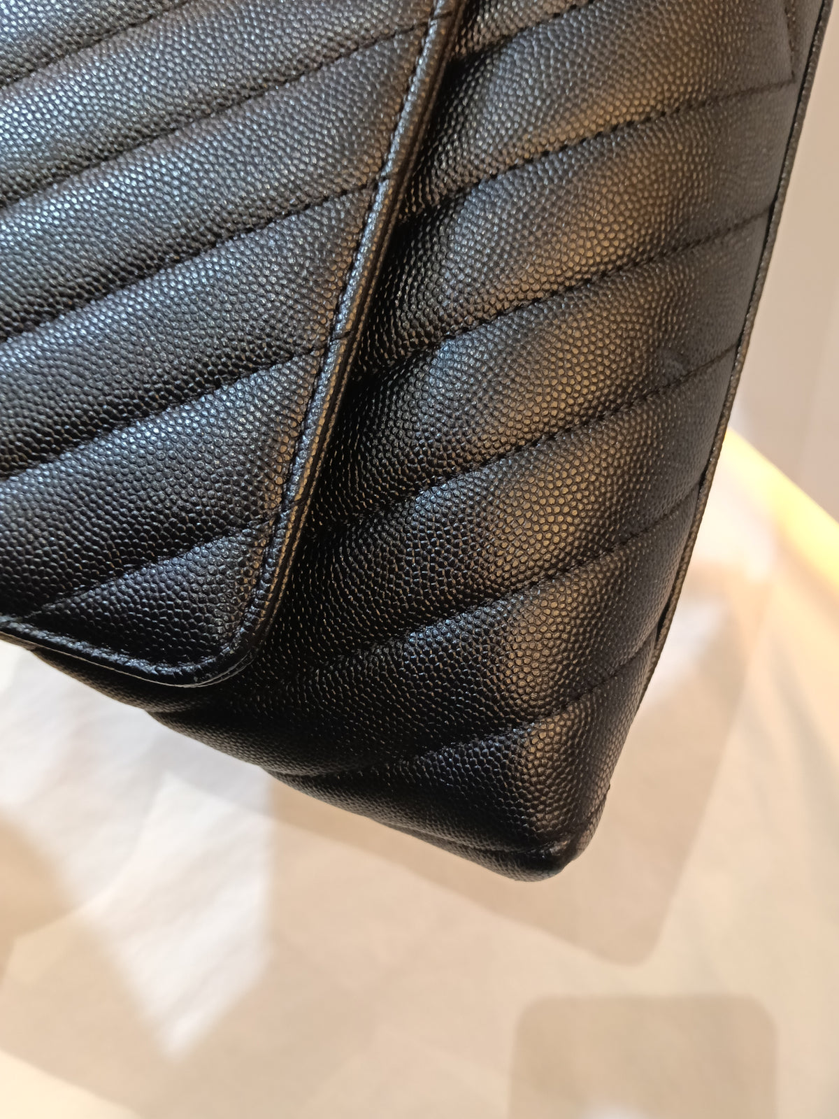 Chanel Coco Handle Medium Chevron Caviar Black GHW #26