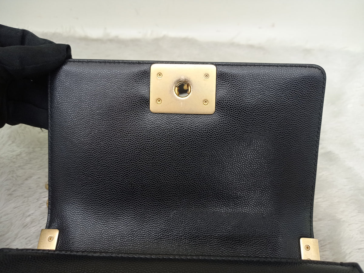 Chanel Boy 20 Caviar Black GHW #28