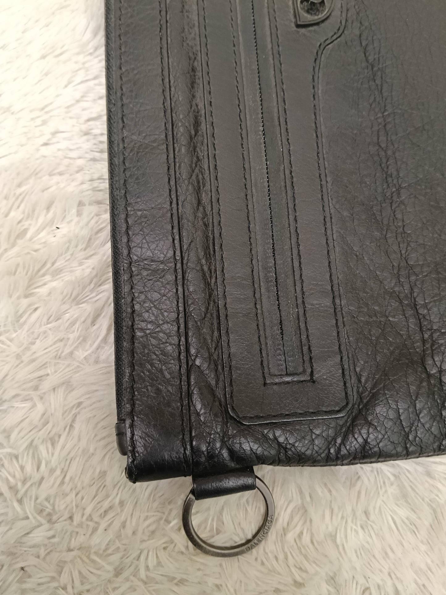 Balenciaga Clip Large Porte Documents Clutch Black SHW 2016