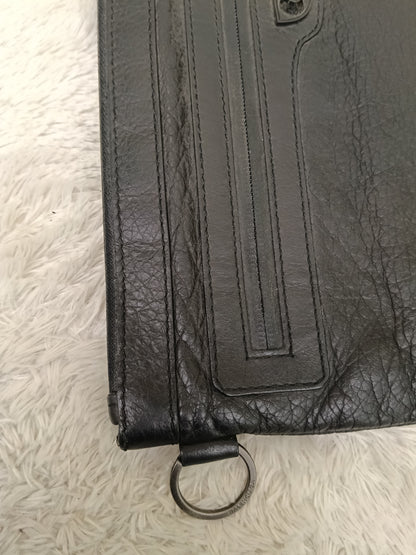 Balenciaga Clip Large Porte Documents Clutch Black SHW 2016