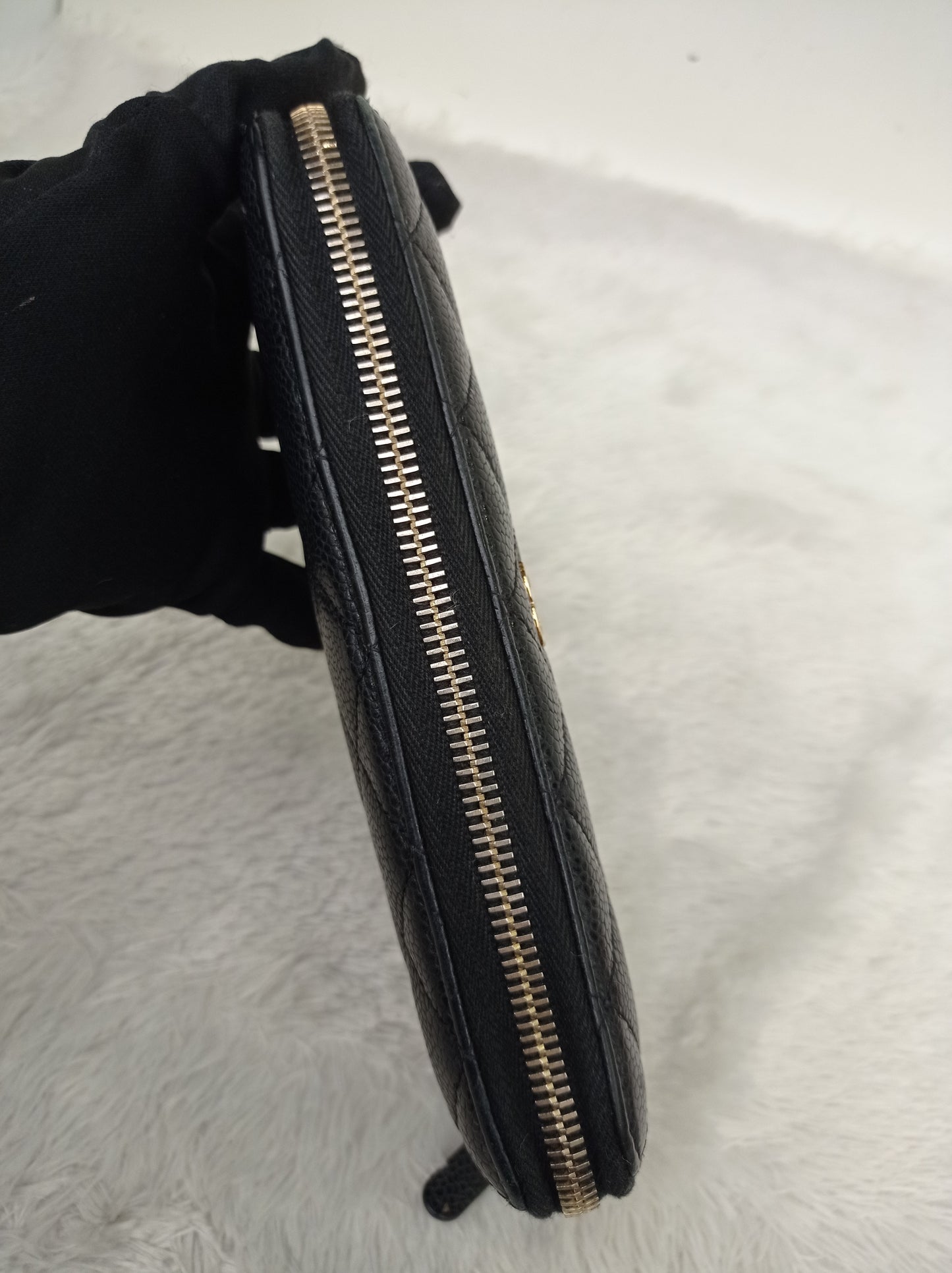Chanel Zip Around Wallet Caviar Black GHW #17