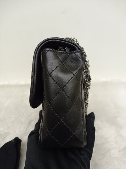 Chanel Medium Westminster Pearl Flap Lamb Black SHW #21