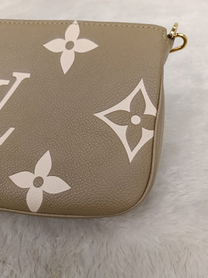 LV Multi Pochette Accessories Monogram Empreinte Light Khaki Cream (CHIP)
