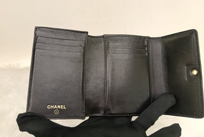 Chanel Trifold Wallet Caviar Black GHW #5