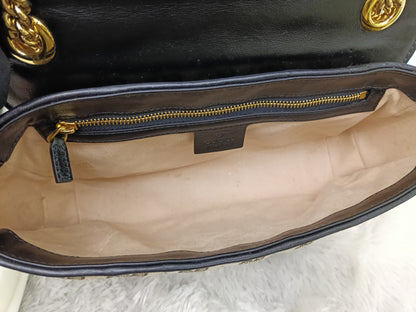 Gucci Marmont Small Canvas Beige Black GHW