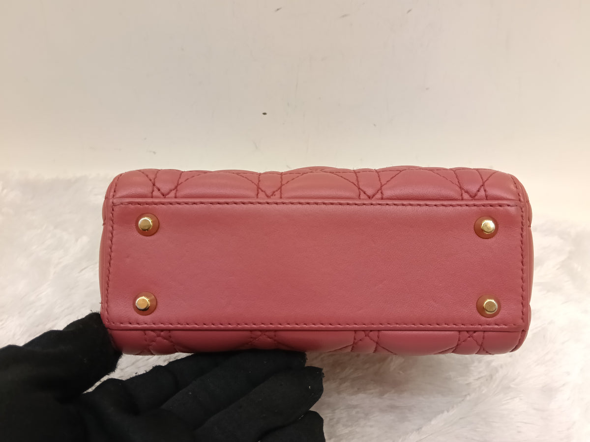 Lady Dior Mini Lamb Pink GHW 2019