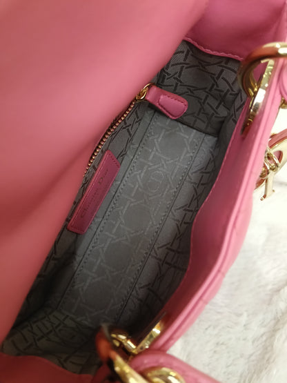 Lady Dior Mini Lamb Fuchsia GHW 2018