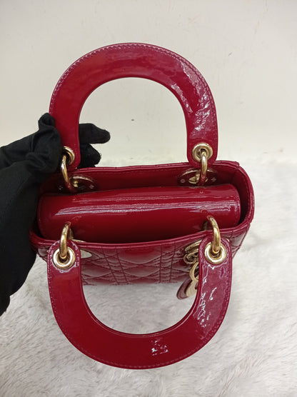 Lady Dior Mini Patent Red GHW 2019