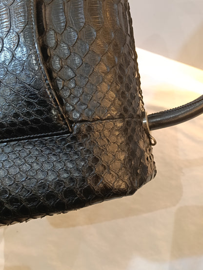 Chanel Coco Handle Medium Python Black RHW #23