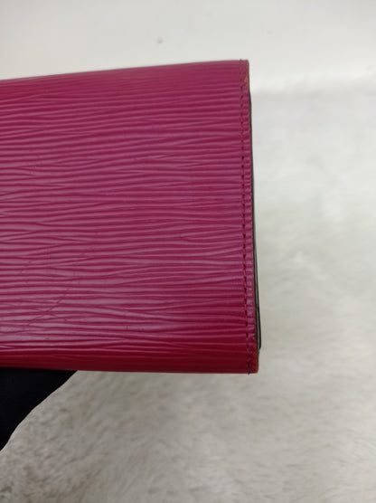 LV Emilie NM Wallet Epi Fuchsia Brown 2017