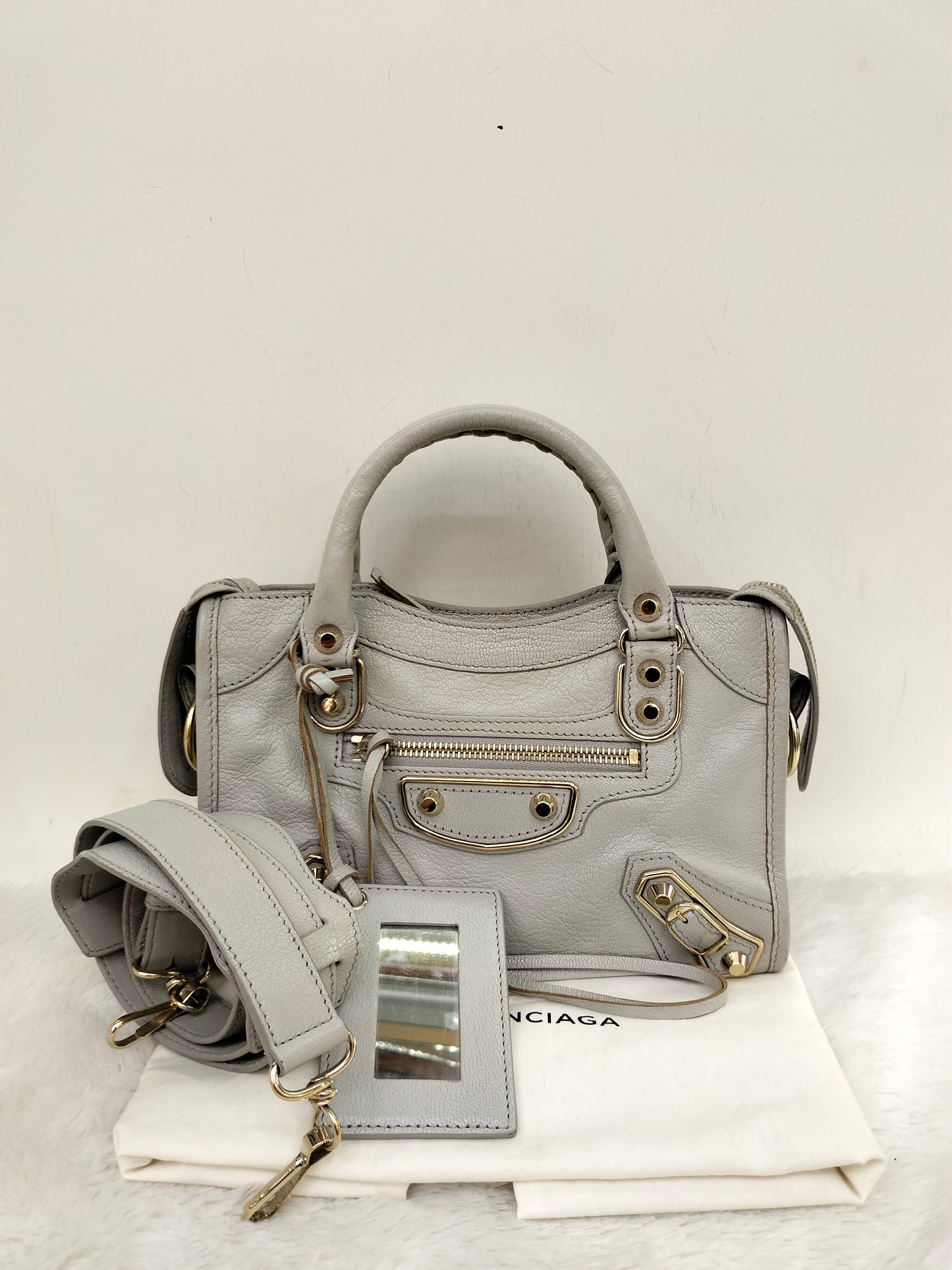 Balenciaga Mini City Edge Light Grey LGHW
