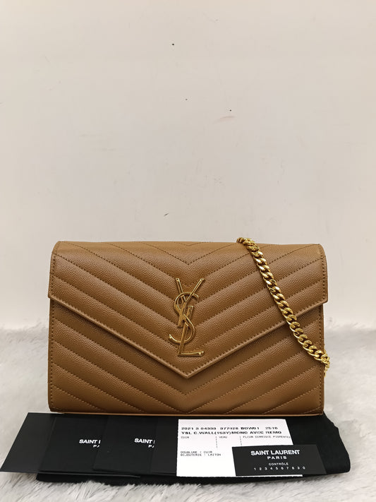 YsL WOC 22 Matelasse Monogramme Grained Caramel GHW 2021