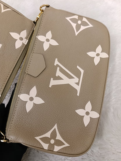 LV Multi Pochette Accessories Monogram Empreinte Light Khaki Cream (CHIP)