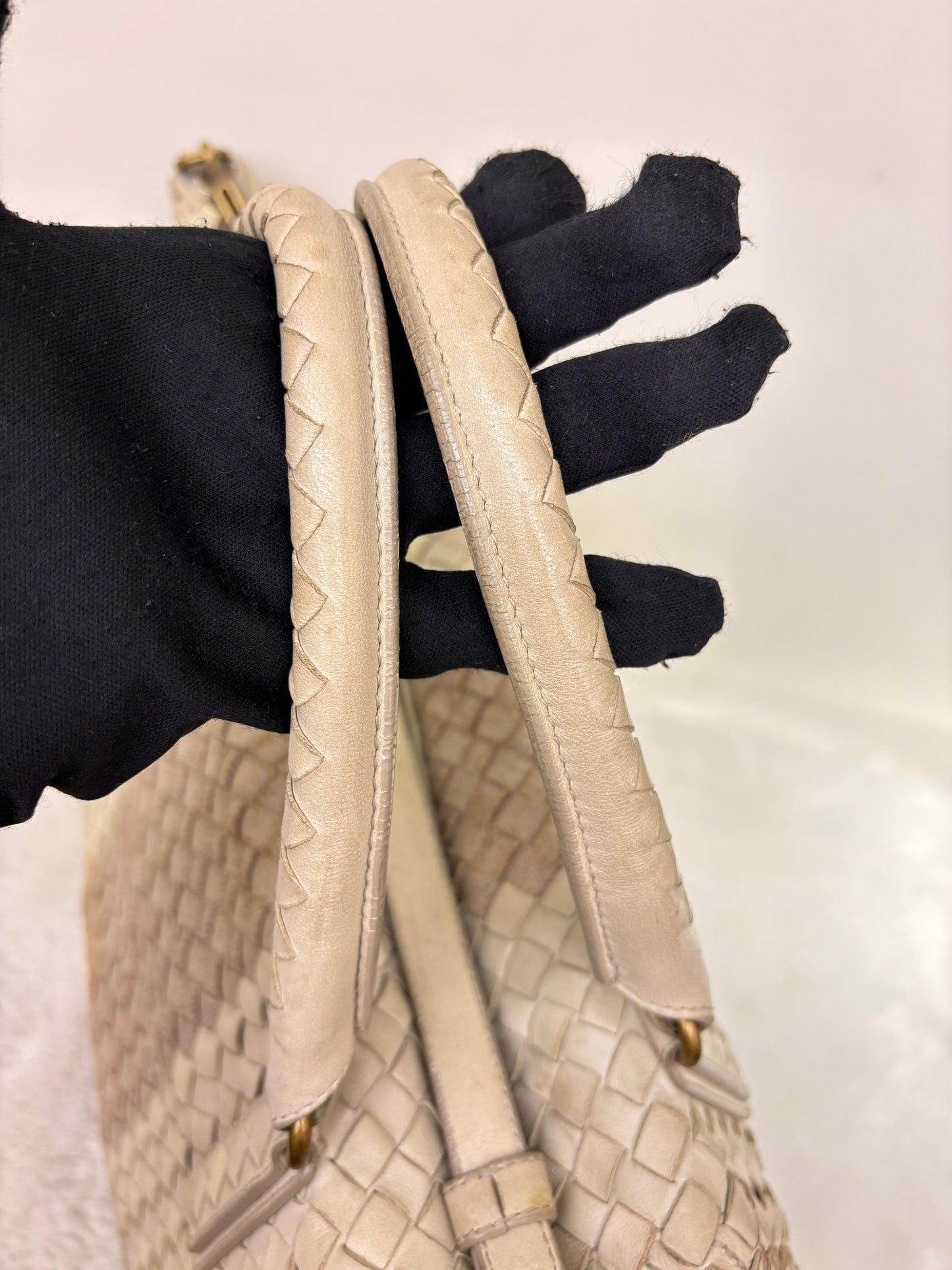 Bottega Veneta Bicolour Intrecciato Convertible Tote 3 Ways White Cream RGHW 2007