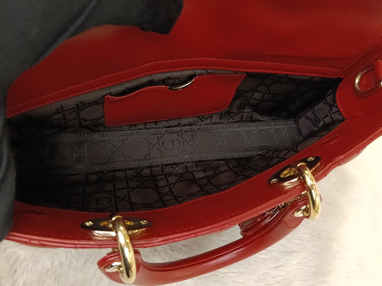 Dior Lady D'Joy Medium Lamb Red GHW 2016