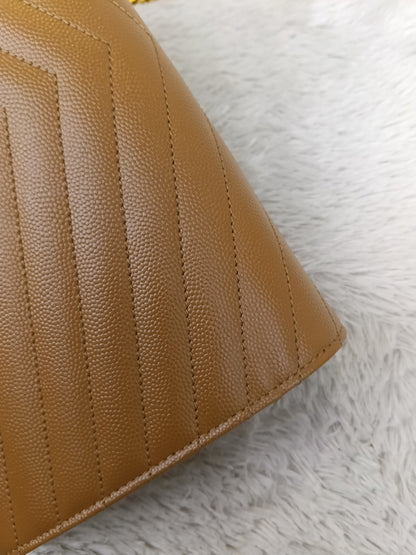 YsL WOC 22 Matelasse Monogramme Grained Caramel GHW 2021