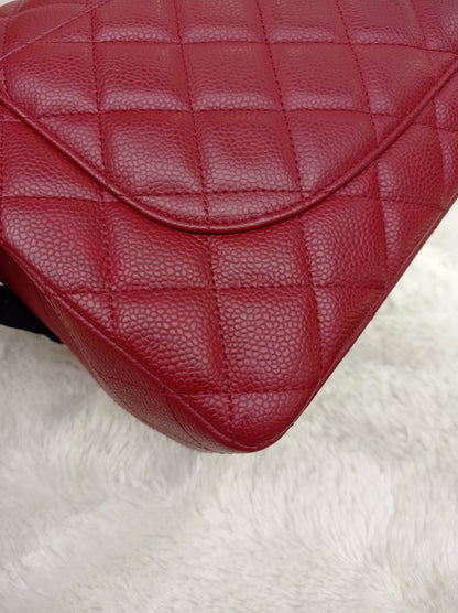 Chanel Jumbo Caviar Red SHW SF #13