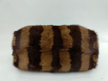 Fendi Peekaboo Mini Fur Black Brown GHW