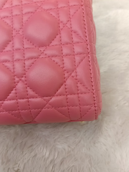 Lady Dior Mini Lamb Fuchsia GHW 2018