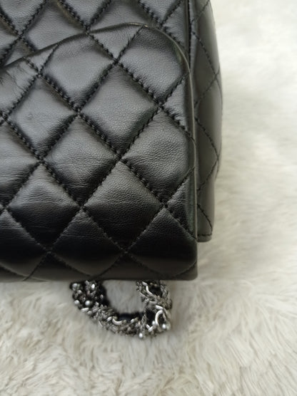 Chanel Medium Westminster Pearl Flap Lamb Black SHW #21