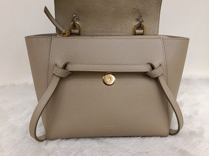 Celine Nano Belt Grained Light Taupe GHW 2018