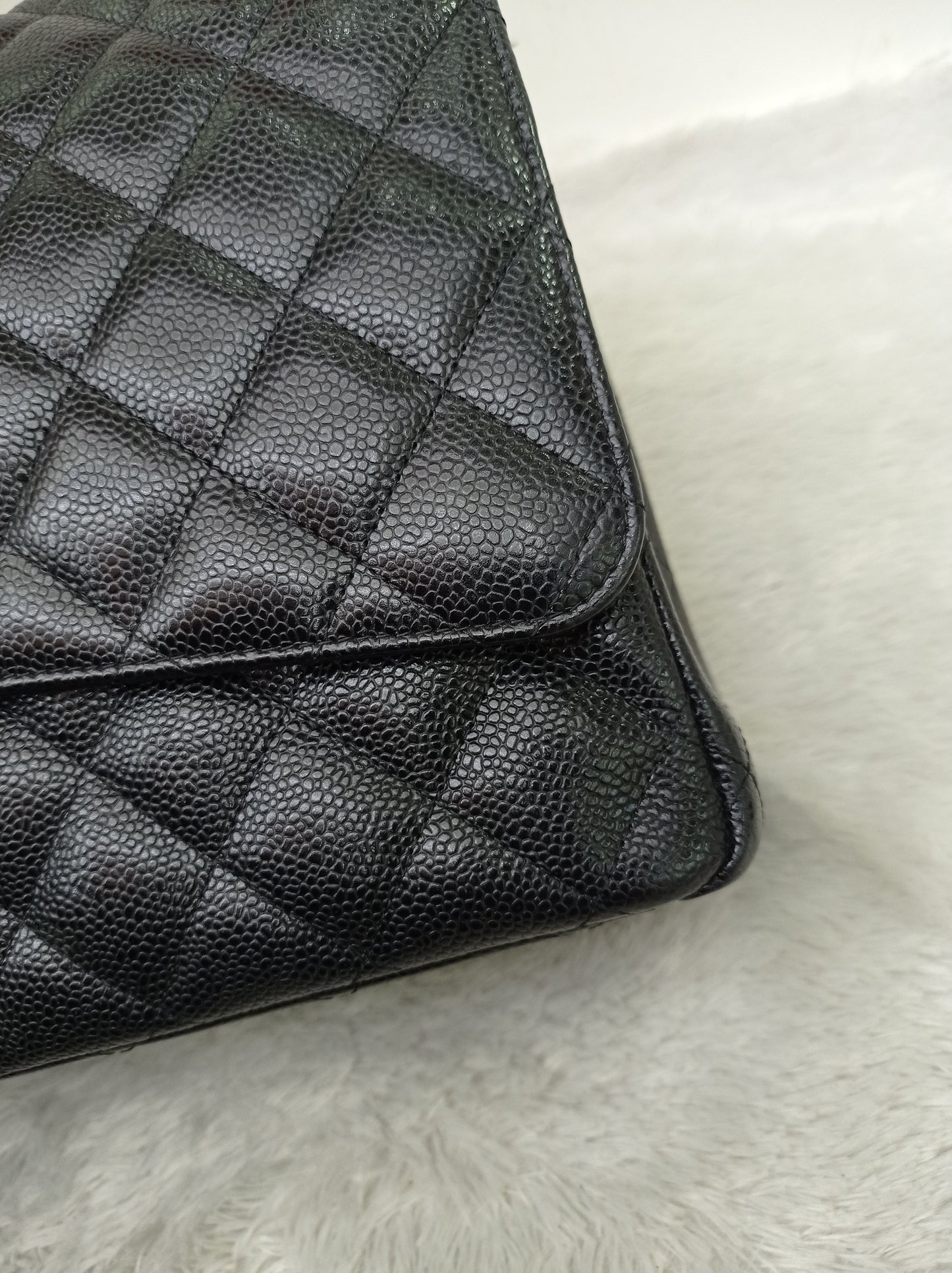 Chanel Maxi Caviar Black GHW DF #24