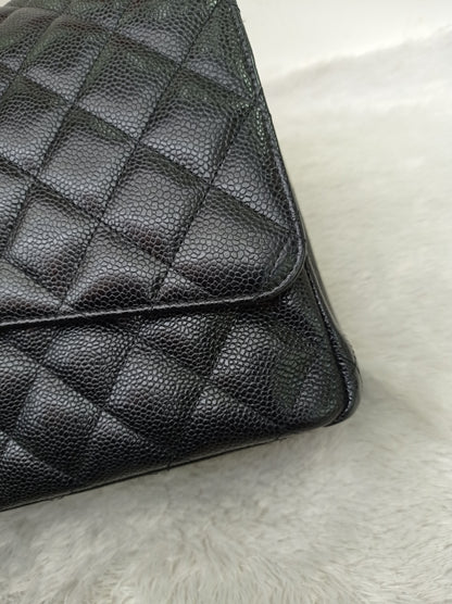 Chanel Maxi Caviar Black GHW DF #24