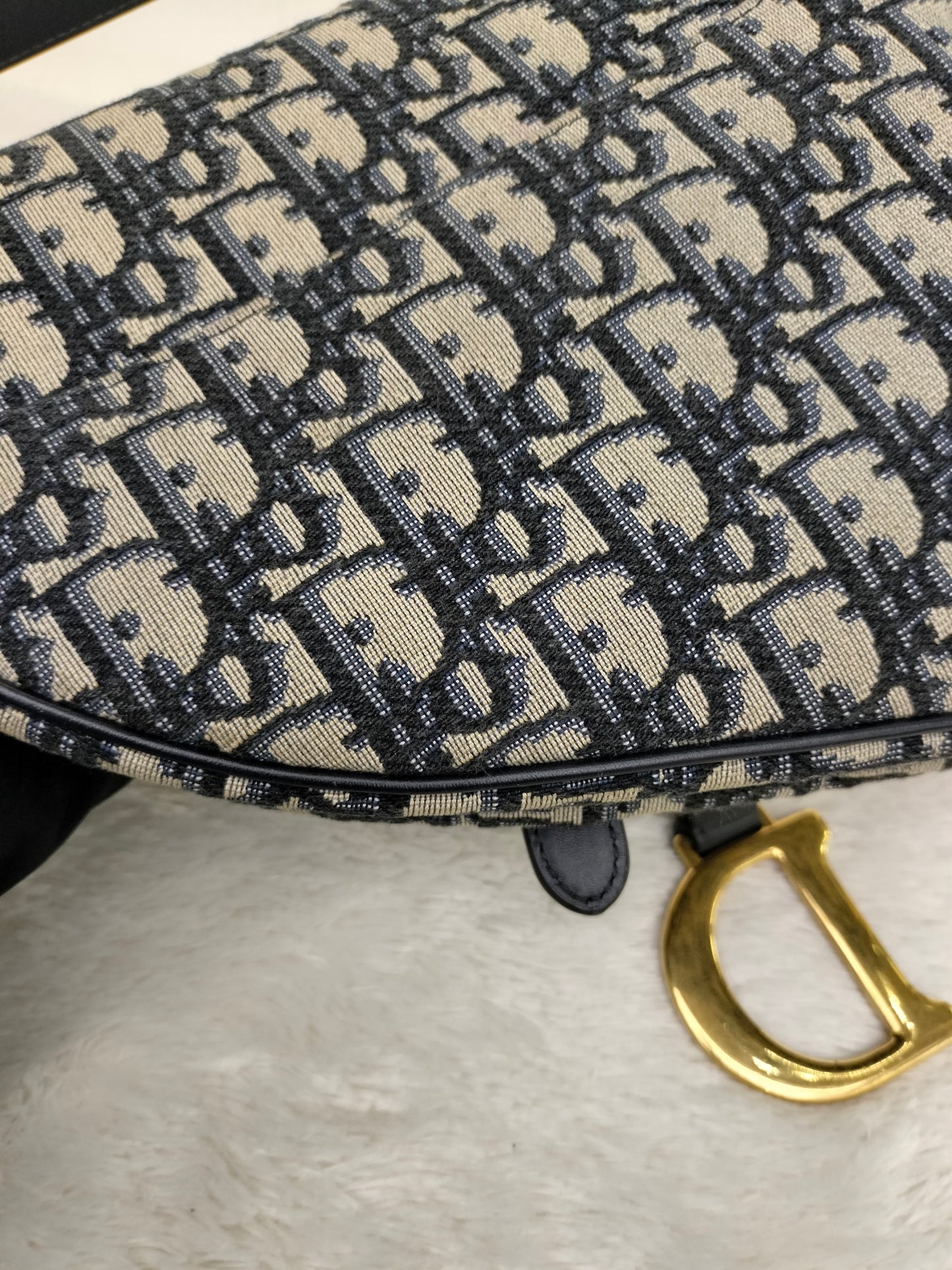 Dior Saddle Medium Oblique Navy GHW 2018