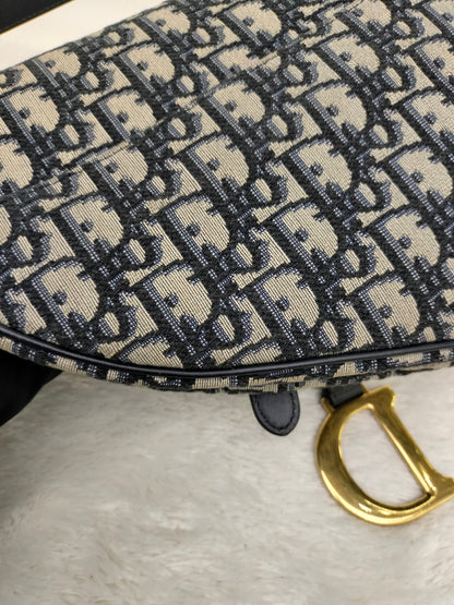 Dior Saddle Medium Oblique Navy GHW 2018