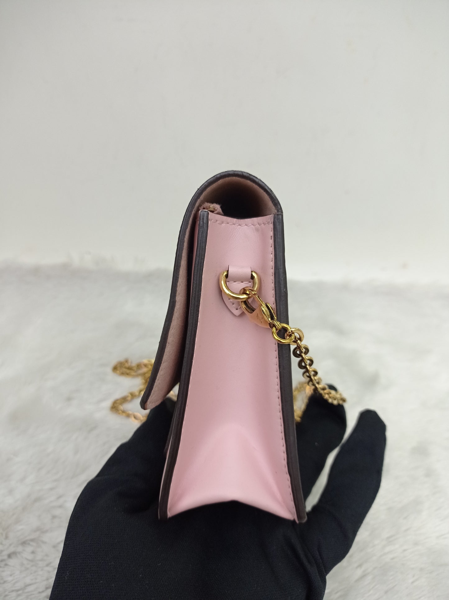 LV Flore Chain Wallet Monogram Rose Ballerine 2020