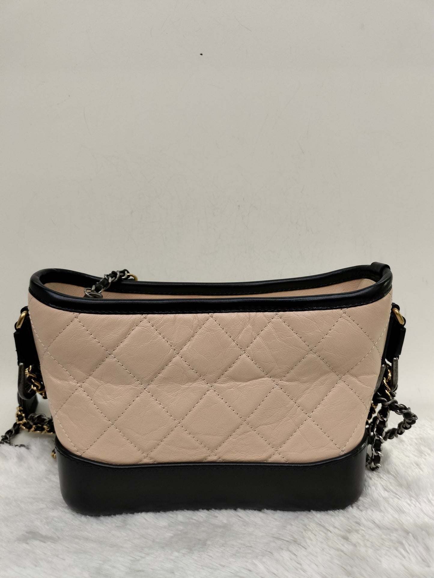 Chanel Gabrielle Small Calfskin Beige Black #26