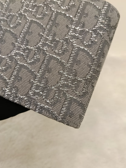 Dior Bifold Wallet Oblique Jacquard Ruthenium Grey Silver
