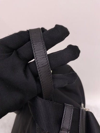 Prada Drawstring Backpack Nylon Black SHW