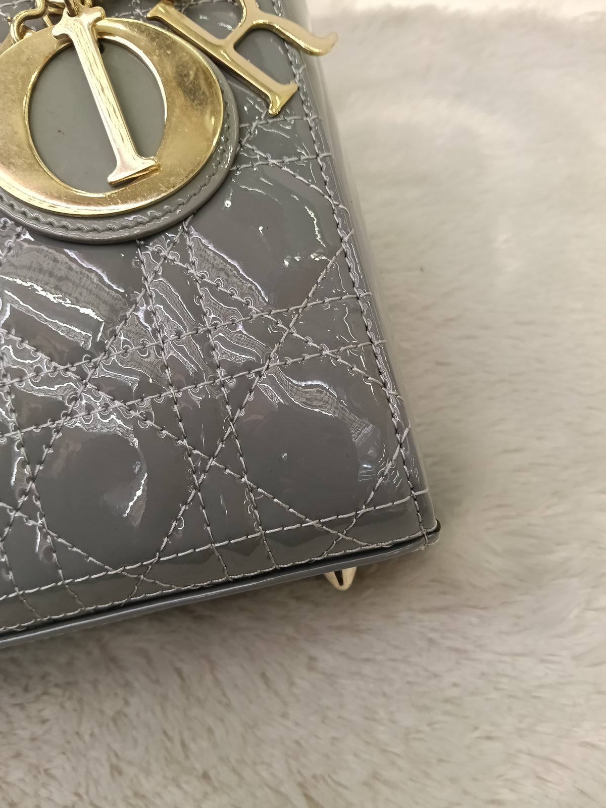 Lady Dior Small Patent Grey GHW 2021