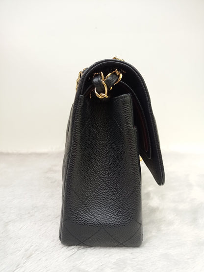 Chanel Jumbo Caviar Black GHW DF #17