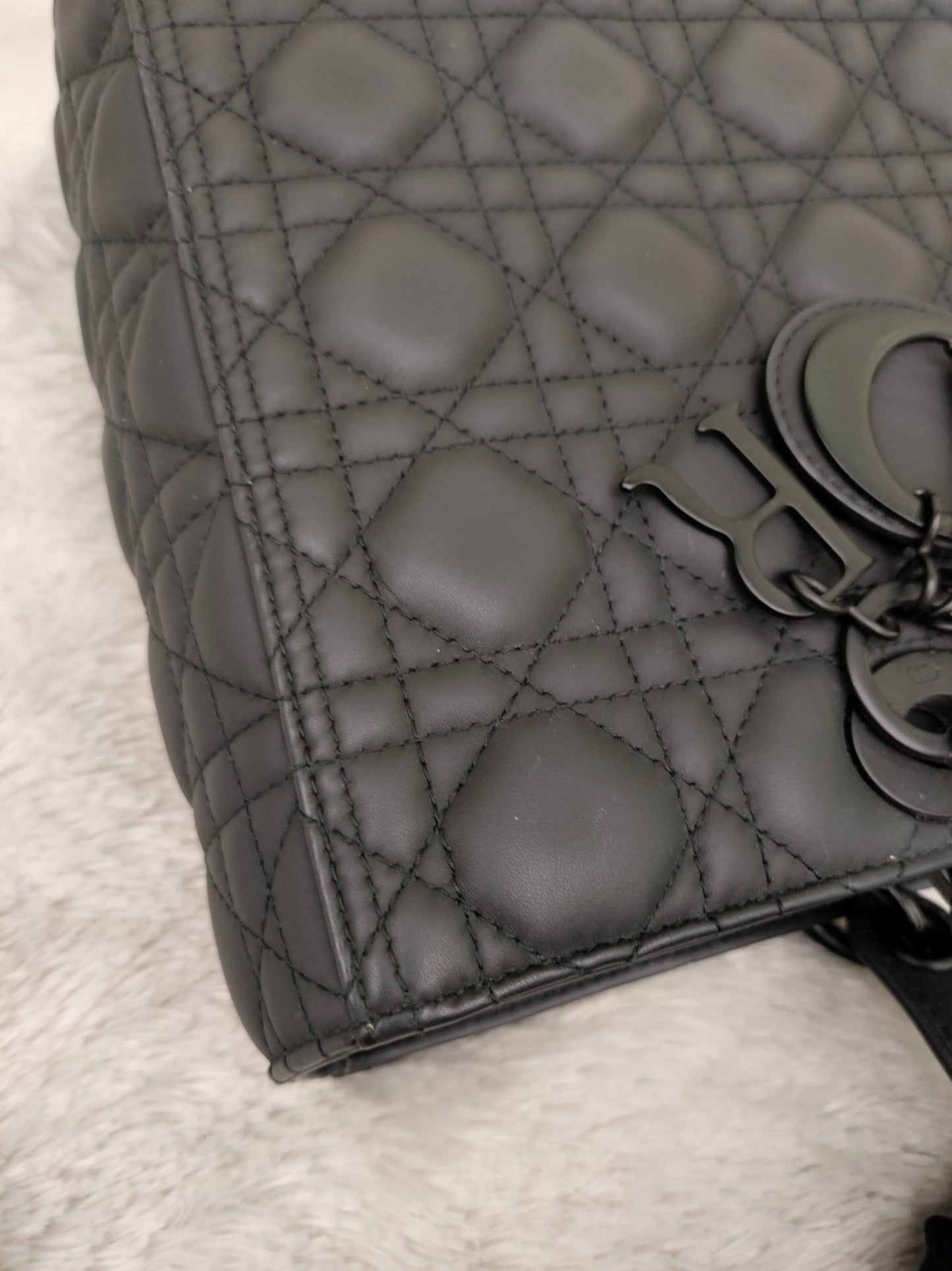 Lady Dior Large Ultra Matte All Black 2019