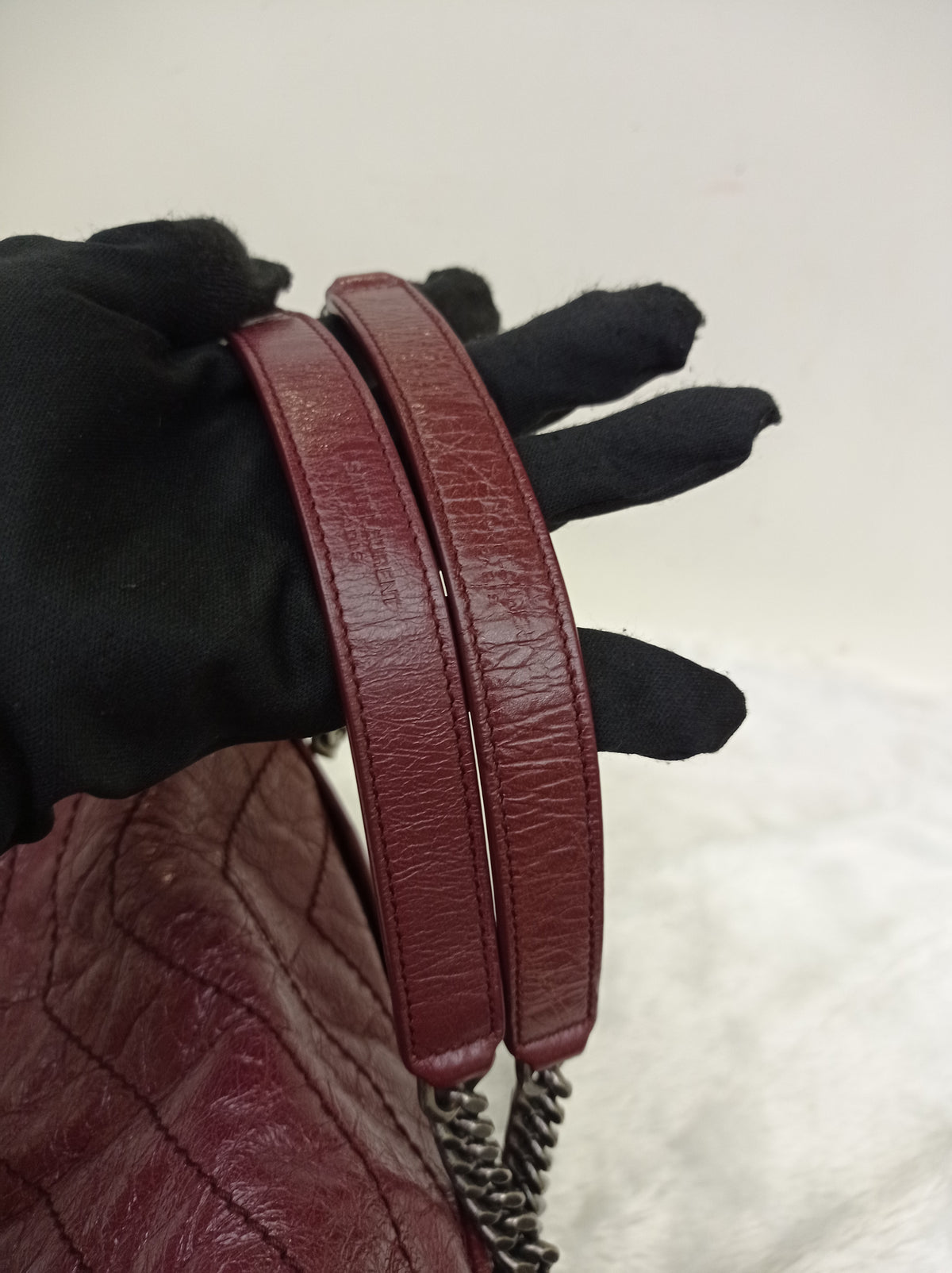 YsL Niki Medium Calfskin Burgundy RHW 2018