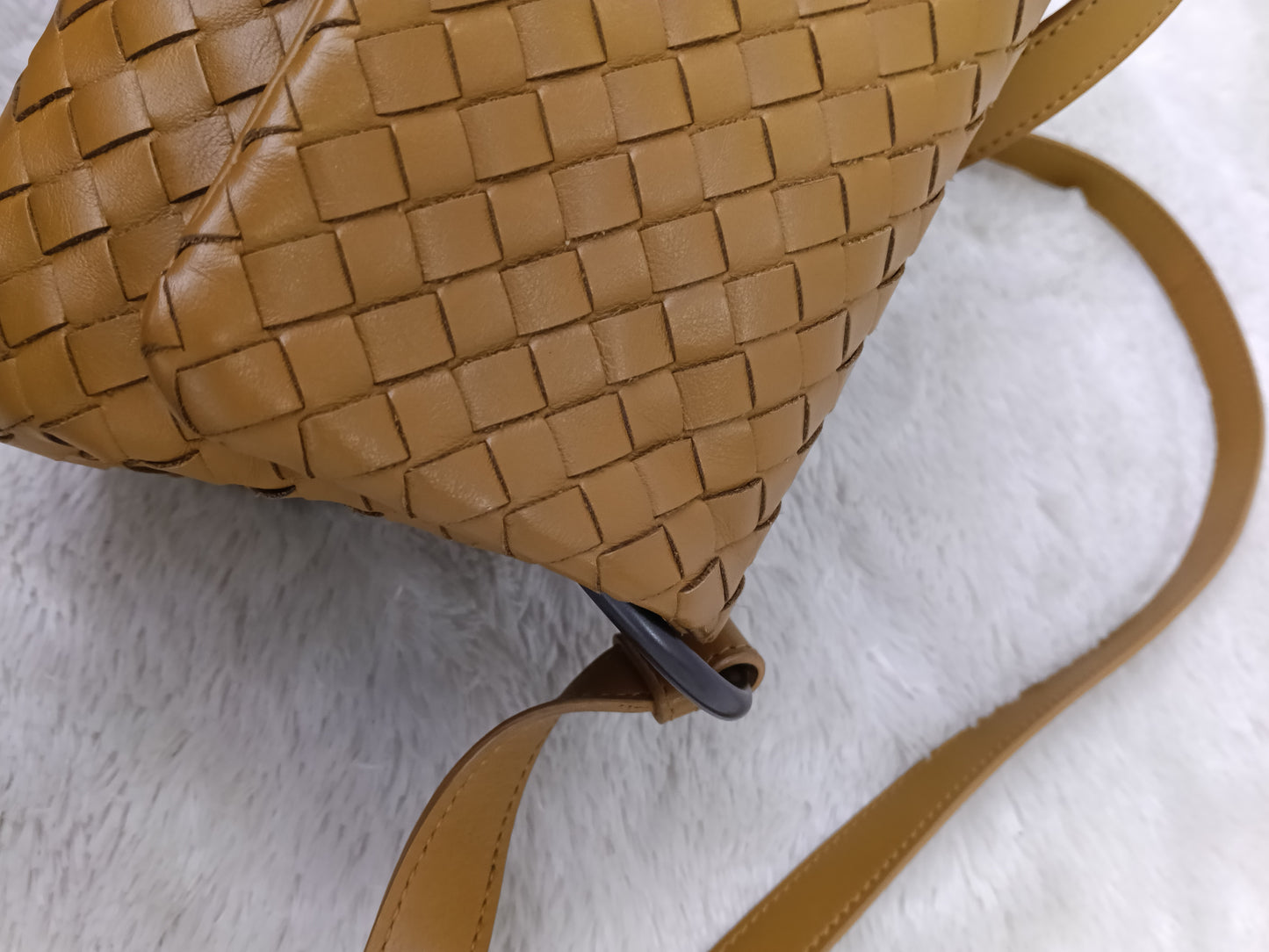 Bottega Veneta Nappa Intrecciato Flap Crossbody Camel RHW